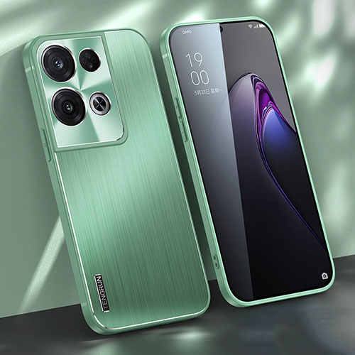 Luxury Aluminum Metal Back Cover and Silicone Frame Case J01 for Oppo Reno8 Pro+ Plus 5G Green