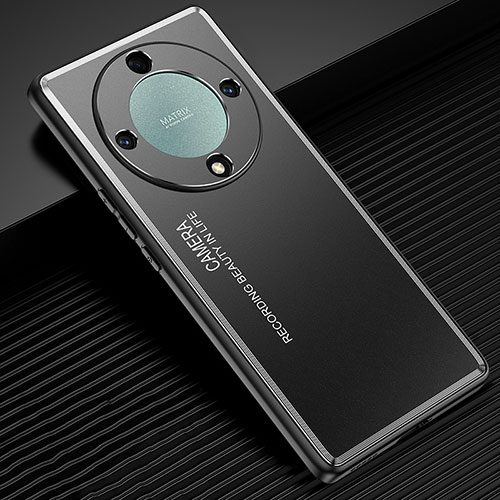 Luxury Aluminum Metal Back Cover and Silicone Frame Case JL1 for Huawei Honor Magic6 Lite 5G Black