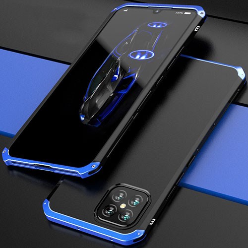 Luxury Aluminum Metal Cover Case 360 Degrees for Huawei Nova 8 SE 5G Blue and Black