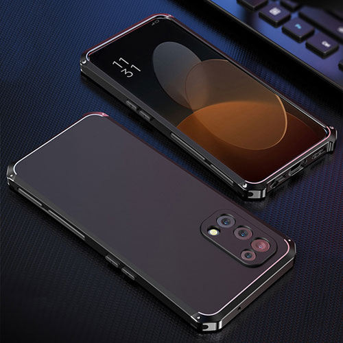 Luxury Aluminum Metal Cover Case 360 Degrees for Oppo Find X3 Lite 5G Black