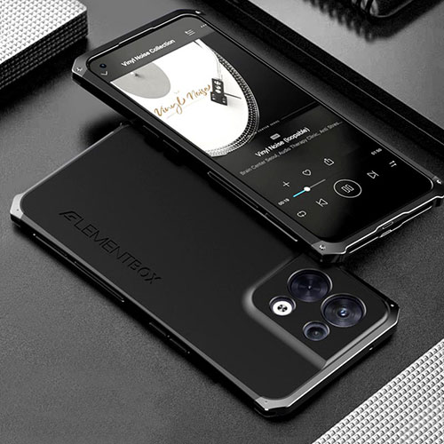 Luxury Aluminum Metal Cover Case 360 Degrees for Oppo Reno9 Pro 5G Black