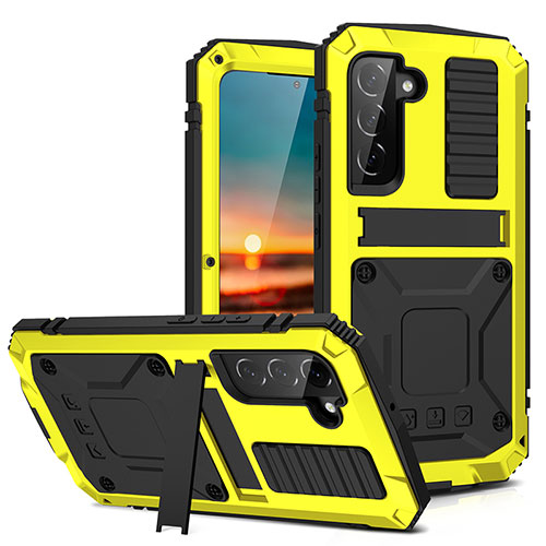 Luxury Aluminum Metal Cover Case 360 Degrees for Samsung Galaxy S21 5G Yellow