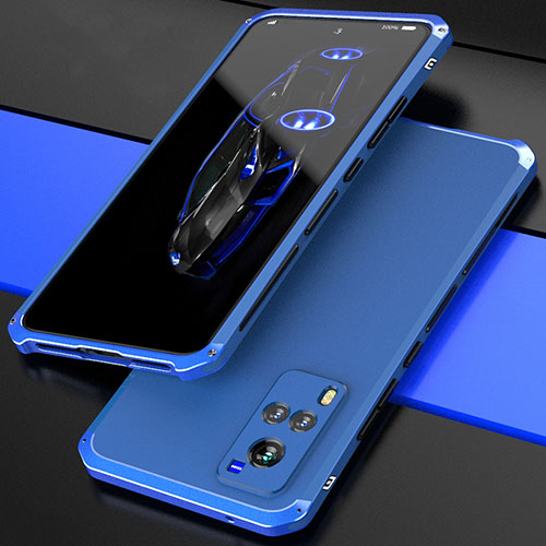 Luxury Aluminum Metal Cover Case 360 Degrees for Vivo X60 5G Blue