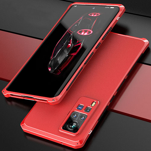 Luxury Aluminum Metal Cover Case 360 Degrees for Vivo X60 Pro 5G Red