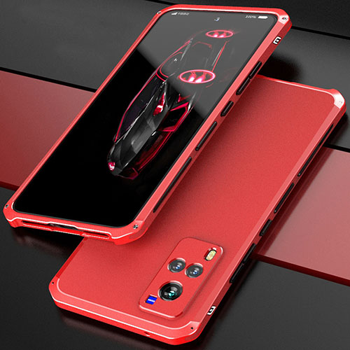 Luxury Aluminum Metal Cover Case 360 Degrees for Vivo X60T 5G Red
