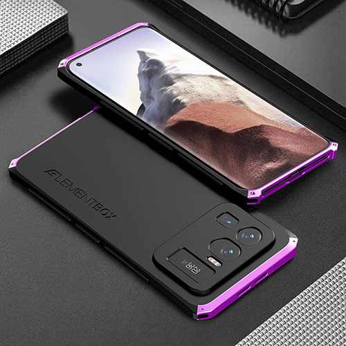 Luxury Aluminum Metal Cover Case 360 Degrees for Xiaomi Mi 11 Ultra 5G Purple