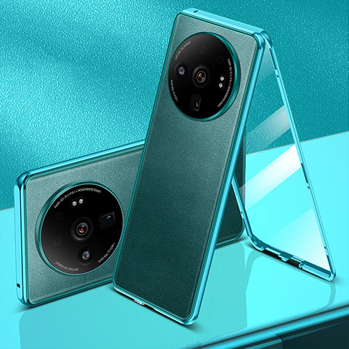 Luxury Aluminum Metal Cover Case 360 Degrees for Xiaomi Mi 12 Ultra 5G Cyan