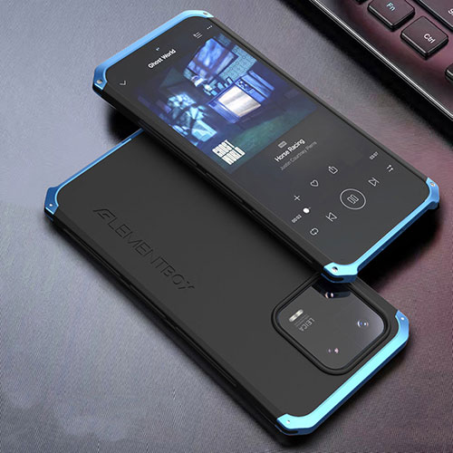 Luxury Aluminum Metal Cover Case 360 Degrees for Xiaomi Mi 13 5G Blue and Black