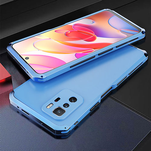 Luxury Aluminum Metal Cover Case 360 Degrees for Xiaomi Poco X3 GT 5G Blue