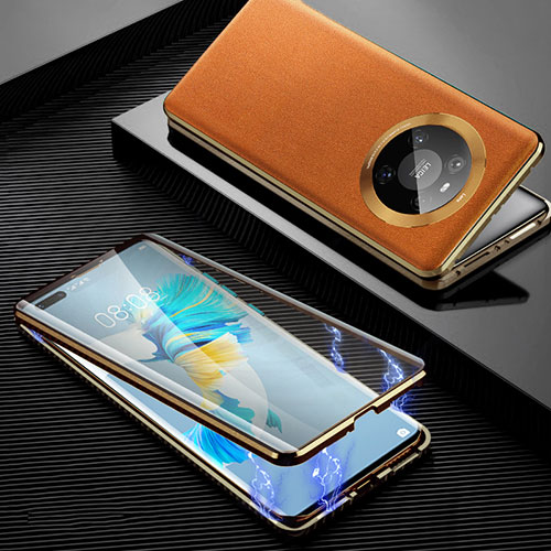 Luxury Aluminum Metal Cover Case 360 Degrees K01 for Huawei Mate 40 Pro Yellow