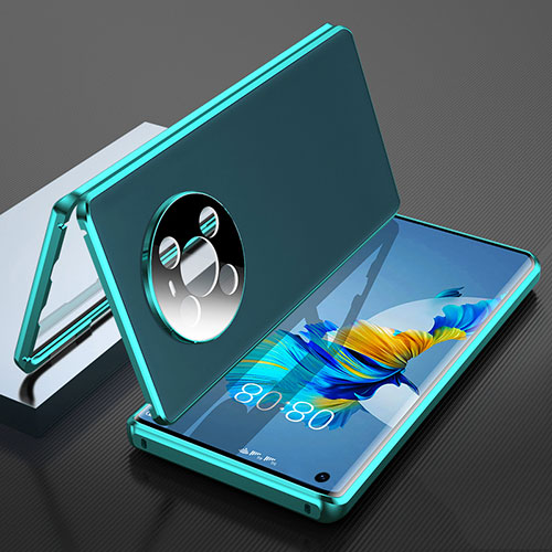 Luxury Aluminum Metal Cover Case 360 Degrees K01 for Huawei Mate 40E 4G Cyan