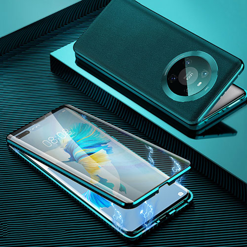 Luxury Aluminum Metal Cover Case 360 Degrees K01 for Huawei Mate 40E Pro 4G Cyan