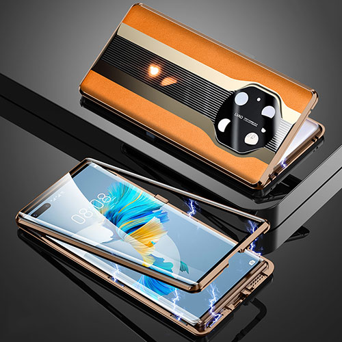 Luxury Aluminum Metal Cover Case 360 Degrees K03 for Huawei Mate 40 Pro Orange