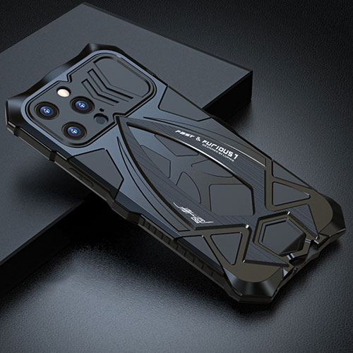Luxury Aluminum Metal Cover Case 360 Degrees LF1 for Apple iPhone 13 Pro Max Black