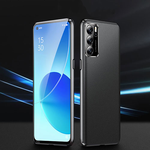 Luxury Aluminum Metal Cover Case 360 Degrees P01 for Oppo Reno6 Pro 5G India Black