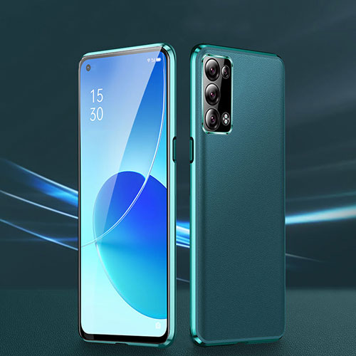 Luxury Aluminum Metal Cover Case 360 Degrees P01 for Oppo Reno6 Pro+ Plus 5G Green