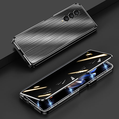 Luxury Aluminum Metal Cover Case 360 Degrees P01 for Samsung Galaxy Z Fold4 5G Black