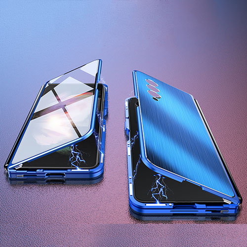 Luxury Aluminum Metal Cover Case 360 Degrees P02 for Samsung Galaxy Z Fold3 5G Blue