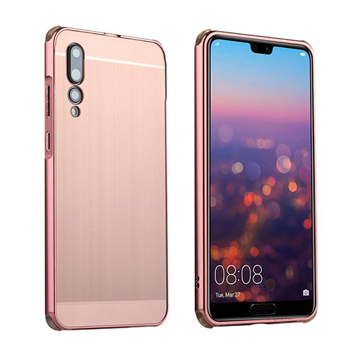 Luxury Aluminum Metal Cover Case A01 for Huawei P20 Pro Rose Gold