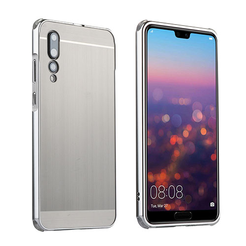 Luxury Aluminum Metal Cover Case A01 for Huawei P20 Pro Silver