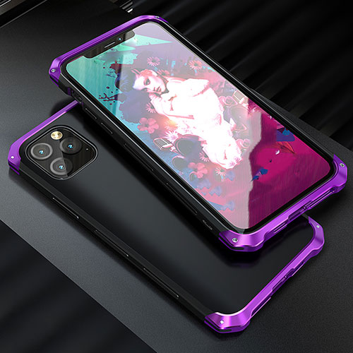 Luxury Aluminum Metal Cover Case for Apple iPhone 11 Pro Purple