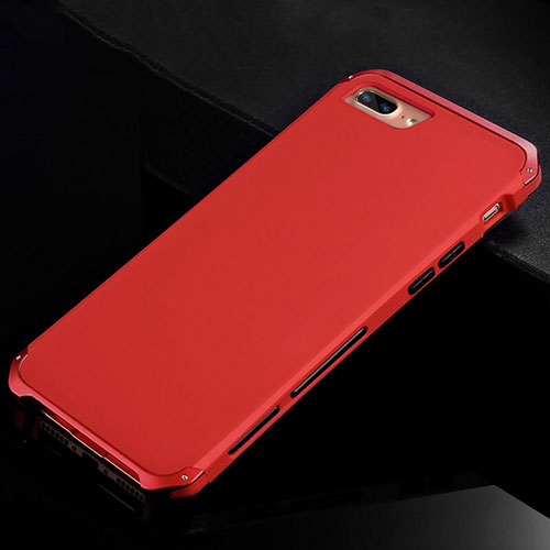 Luxury Aluminum Metal Cover Case for Apple iPhone 8 Plus Red