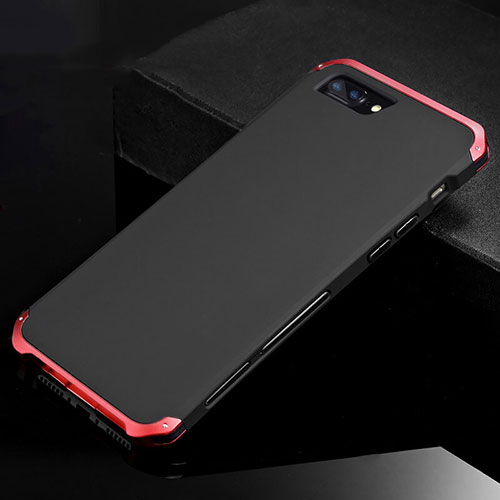 Luxury Aluminum Metal Cover Case for Apple iPhone 8 Plus Red and Black