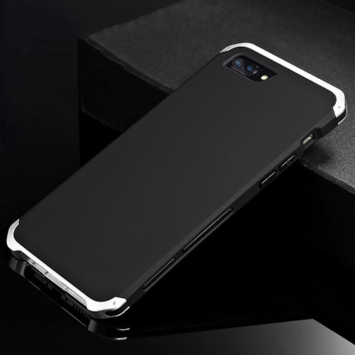 Luxury Aluminum Metal Cover Case for Apple iPhone 8 Plus Silver and Black