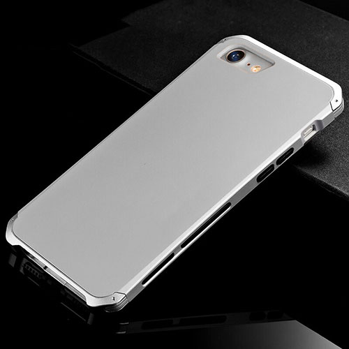 Luxury Aluminum Metal Cover Case for Apple iPhone SE (2020) Silver