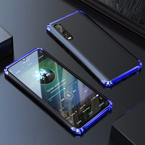 Luxury Aluminum Metal Cover Case for Huawei P30 Blue