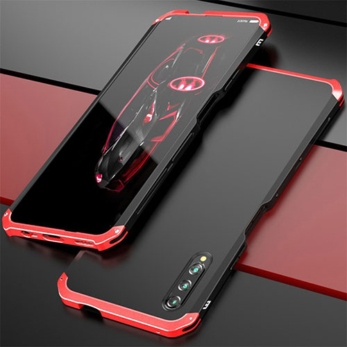 Luxury Aluminum Metal Cover Case for Huawei Y9s Red and Black