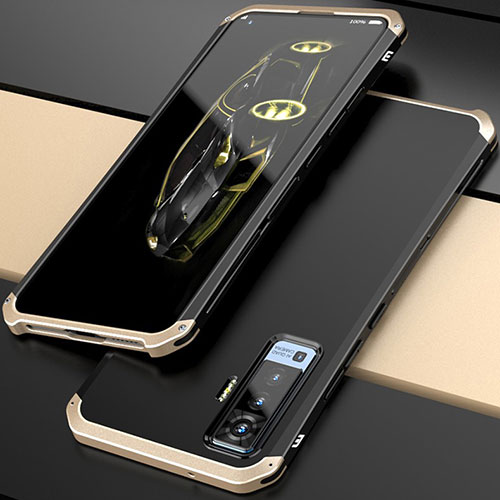 Luxury Aluminum Metal Cover Case for Vivo X50 5G Gold and Black