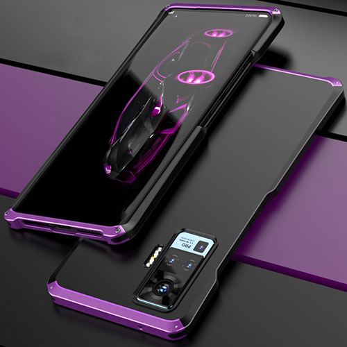 Luxury Aluminum Metal Cover Case for Vivo X50 Pro 5G Purple