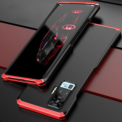 Luxury Aluminum Metal Cover Case for Vivo X50 Pro 5G Red and Black