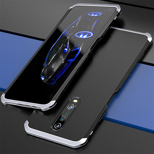 Luxury Aluminum Metal Cover Case for Xiaomi Poco X2 Silver and Black