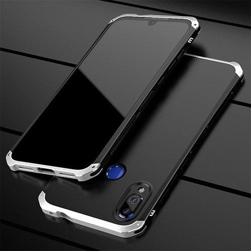 Luxury Aluminum Metal Cover Case for Xiaomi Redmi Note 7 Pro Silver and Black