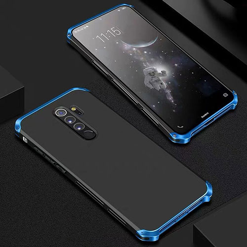 Luxury Aluminum Metal Cover Case for Xiaomi Redmi Note 8 Pro Blue and Black
