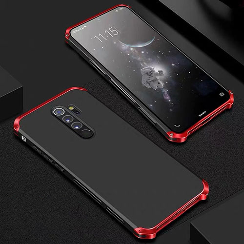Luxury Aluminum Metal Cover Case for Xiaomi Redmi Note 8 Pro Red and Black