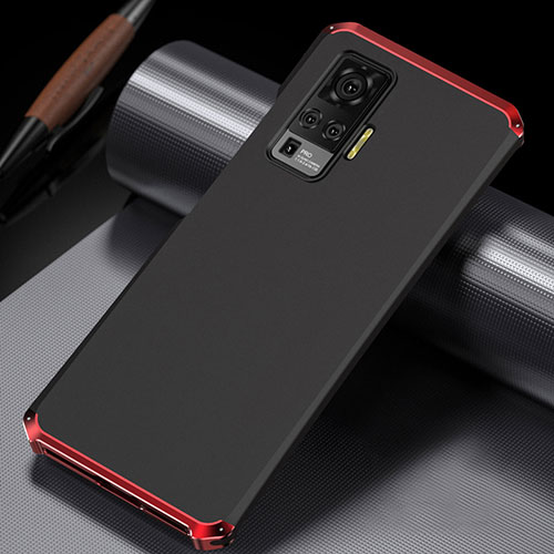 Luxury Aluminum Metal Cover Case M02 for Vivo X50 Pro 5G Red and Black