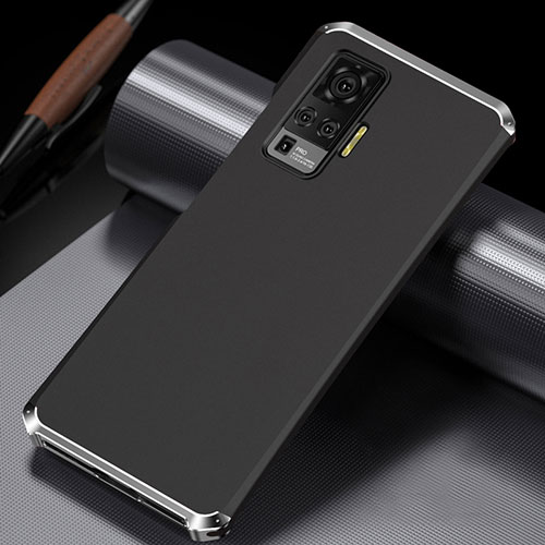 Luxury Aluminum Metal Cover Case M02 for Vivo X51 5G Silver and Black