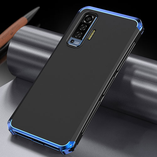 Luxury Aluminum Metal Cover Case M03 for Vivo X50 5G Blue and Black