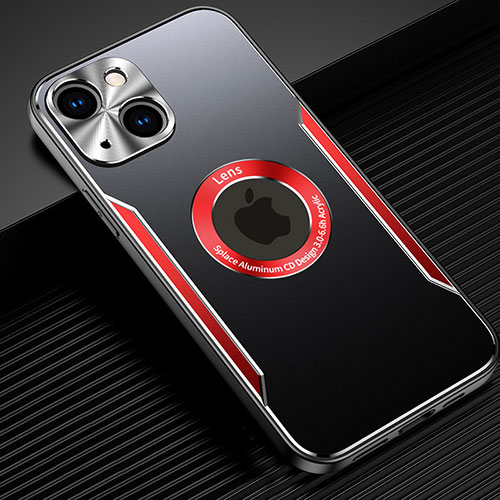 Luxury Aluminum Metal Cover Case M07 for Apple iPhone 14 Red