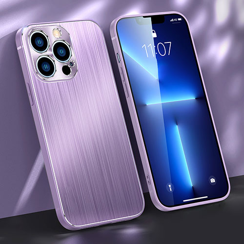 Luxury Aluminum Metal Cover Case M09 for Apple iPhone 13 Pro Max Purple