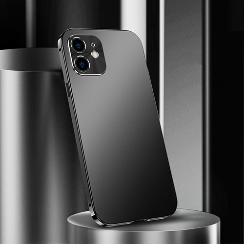 Luxury Aluminum Metal Cover Case N01 for Apple iPhone 12 Black
