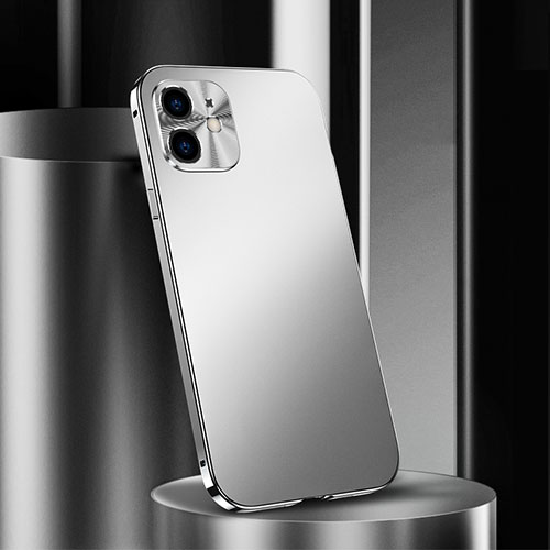 Luxury Aluminum Metal Cover Case N01 for Apple iPhone 12 Silver