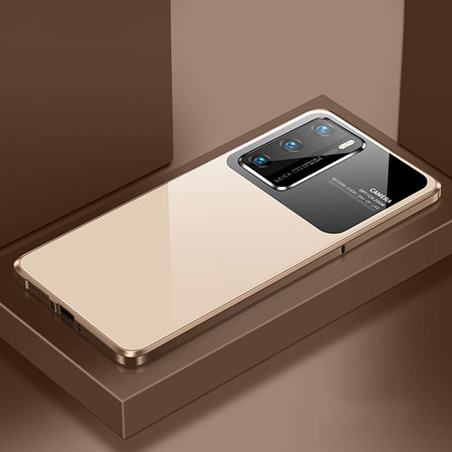 Luxury Aluminum Metal Cover Case N01 for Huawei P40 Gold
