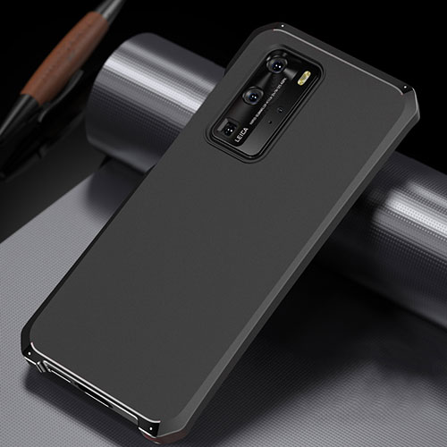 Luxury Aluminum Metal Cover Case N02 for Huawei P40 Pro Black