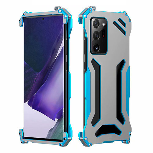 Luxury Aluminum Metal Cover Case N02 for Samsung Galaxy Note 20 Ultra 5G Sky Blue