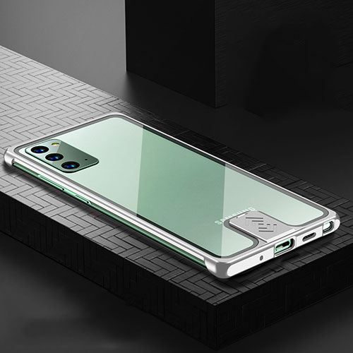 Luxury Aluminum Metal Cover Case N03 for Samsung Galaxy Note 20 5G Silver