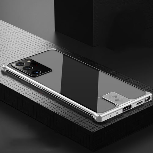 Luxury Aluminum Metal Cover Case N04 for Samsung Galaxy Note 20 Ultra 5G Silver